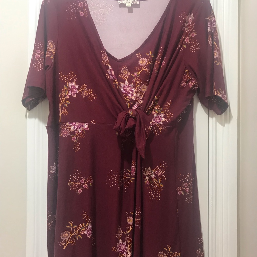 Maroon floral tunic